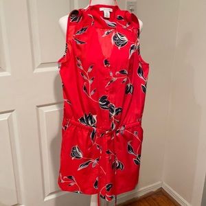 Summery red short jumpsuit